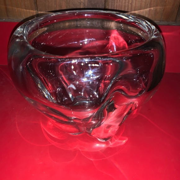 Beautiful Hand Blown Apple Like Glass Bowl - Picture 2 of 7